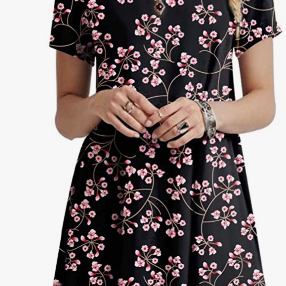 Popyoung - Black Floral Dress